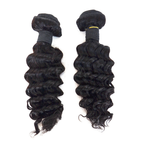 Grade 5A indian deep wave weave with lace closure YJ165